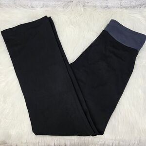 Champion Straight Leg Black Leggings With Gray Foldover Waistband